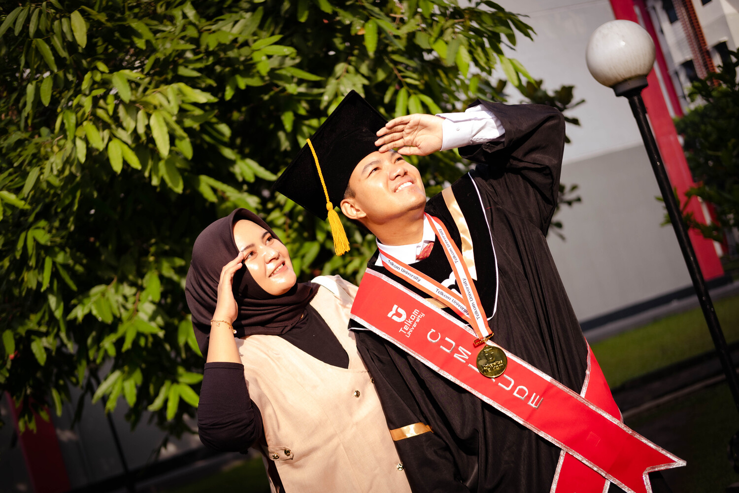Female graduate looking thoughtfully